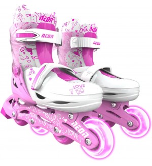 Детски ролери 2 в 1 Yvolution - Neon Combo Skates, размер 34-37, розови