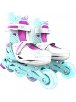 Детски ролери 2 в 1 Yvolution - Neon Combo Skates, размер 34-37, синьо-зелено и розово