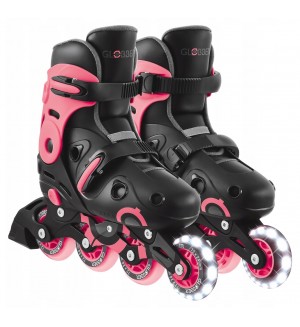 Детски ролери Globber - Go Skates Lights, размер 34-37, розови
