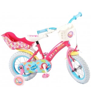 Детски велосипед с помощни колела E & L cycles - Peppa Pig, 12'', розов