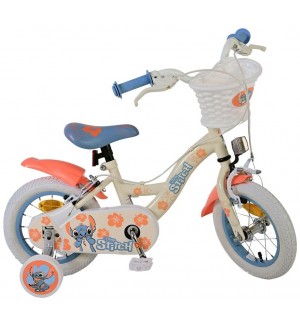 Детски велосипед с помощни колела E & L cycles - С две ръчни спирачки, Disney Stitch, 12'', 