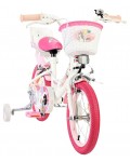 Детски велосипед с помощни колела E&L cycles Volare - Unicorn, 14'', бял