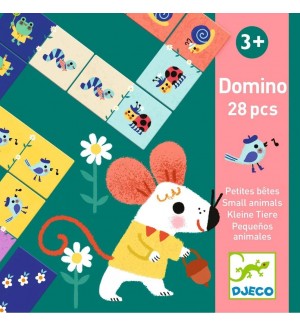 Детско домино Djeco - Малки животни, 28 елемента