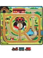 Детско килимче за игра Melissa & Doug - Влакова композиция