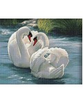 Диамантен гоблен Collection D’Art - Лебеди, 38 x 48 cm