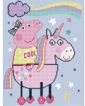 Диамантен гоблен Diamond Dotz - Peppa Pig and Magical Unicorn, 27 x 35 cm