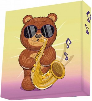 Диамантен гоблен Diamond Dotz - Sax Bear, 1722 диаманта