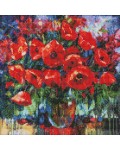 Диамантен гоблен Ideyka - Букет от макове, 40 х 40 cm