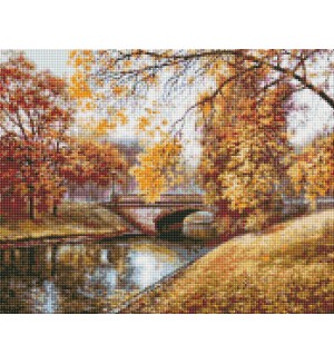 Диамантен гоблен Ideyka - Есенен пейзаж, 40 х 50 cm