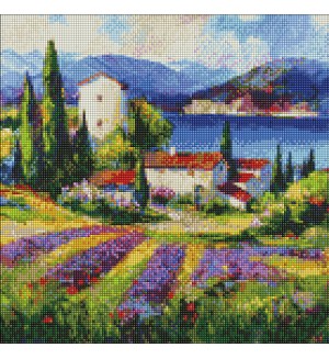 Диамантен гоблен Ideyka - Град край морето, 40 х 40 cm
