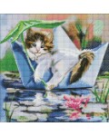 Диамантен гоблен Ideyka - Котешки релакс, 40 х 40 cm