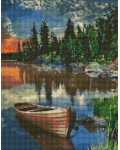 Диамантен гоблен Ideyka - Лодка в реката, 40 х 50 cm