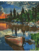 Диамантен гоблен Ideyka - Лодка в реката, 40 х 50 cm