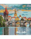 Диамантен гоблен Ideyka - Вечерна Прага, 40 х 40 cm