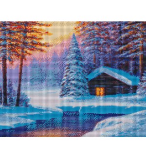 Диамантен гоблен Ideyka - Зима, 40 х 50 cm