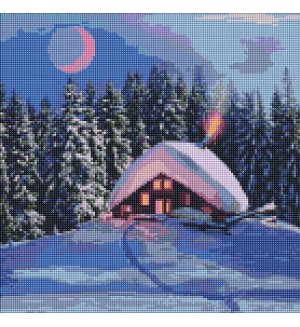 Диамантен гоблен Ideyka - Зимна приказка, 40 х 40 cm
