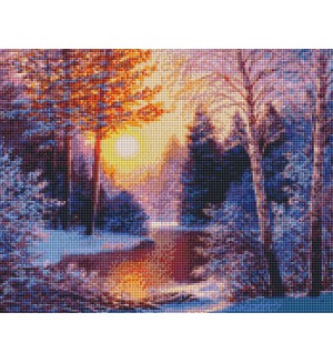 Диамантен гоблен Ideyka - Зимно утро, 40 х 50 cm
