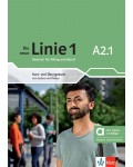 Die neue Linie 1 A2.1 Kurs- und Übungsbuch Hybride Ausgabe / Немски език - ниво A2.1: Учебник и учебна тетрадка