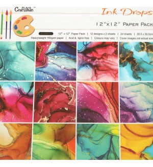 Дизайнерска хартия Ем Арт - Ink Drops, 30.5 x 30.5 cm