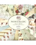 Дизайнерски картон Ем Арт - Nostalgic, 230 g/m2, 30.5 x 30.5 cm, двустранен (24 дизайна, 24 листа)