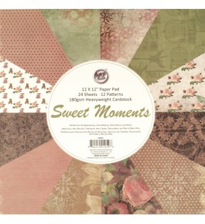 Дизайнерски картон Ем Арт - Sweet Moments, 180 g/m2, 30.5 x 30.5 cm, едностранен (12 дизайна, 24 листа)
