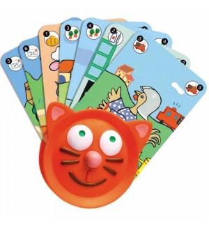 Ръкохватка за карти за игра Djeco - Котка Ръкохватка за карти за игра Djeco - Котка