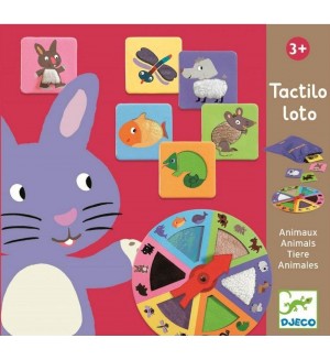 Образователна игра Djeco – Тактилно Лото с животни