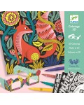Творчески комплект за рисуване Djeco - 3D картини Fantasy Forest