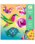 Комплект за оригами Djeco - Тропик, с 24 неонови хартии