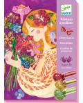 Творчески комплект за рисуване с брокат Djeco – Красиви цветя