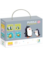 Детски образователен пъзел Dodo Duo - Родители и бебета животни