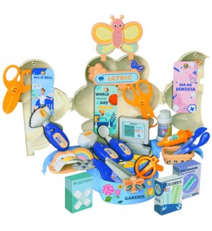 Докторски комплект в куфар-цвете Raya Toys - Doctor playing house, 40 части Докторски комплект в куфар-цвете Raya Toys - Doctor playing house, 40 части