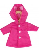 Дреха за кукла Bigjigs - Розов дъждобран, 25 cm