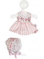 Дрехи за кукла Asi Dolls - Чикита, шапка и рокля на цветя, 21 cm