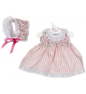 Дрехи за кукла Asi Dolls - Мария, рокля и шапка на цветя, 43 cm