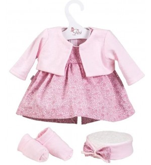 Дрехи за кукла Asi Dolls - Мария, рокля, жилетка, лента за глава и чорапи, 43 cm