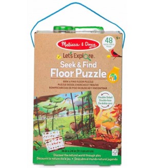Двустранен пъзел 2 в 1 Melissa & Doug - Потърси и намери, 48 части