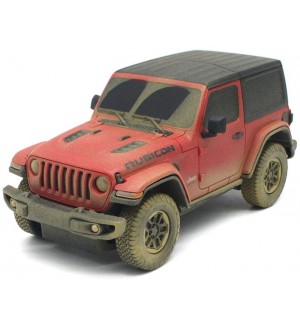 Джип с радиоуправление Rastar - Jeep Wrangler Rubicon Muddy Version Radio/C, червен, 1:24