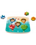 Дървен пъзел-игра 2 в 1 Hape - Балони