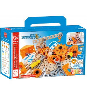 Дървен конструктор Hape Junior Inventor - Делукс