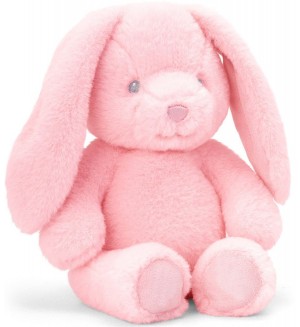Eкологична плюшена играчка Keel Toys Keeleco - Бебе зайче, розово, 16 cm
