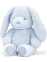 Eкологична плюшена играчка Keel Toys Keeleco - Бебе зайче, синьо, 20 cm
