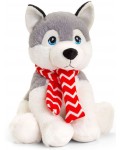 Eкологична плюшена играчка Keel Toys Keeleco - Хъски с шалче, 20 cm