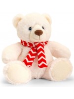 Eкологична плюшена играчка Keel Toys Keeleco - Полярна мечка с шалче, 20 cm