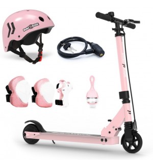 Електрически скутер Buki Ride - Розово злато, с аксесоари, 125 mm
