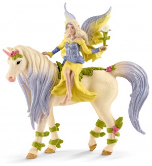 Фигурка Schleich Bayala - Фея Сира, с цветен еднорог