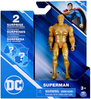 Фигурa Spin Master DC - Superman с 2 изненади, златист