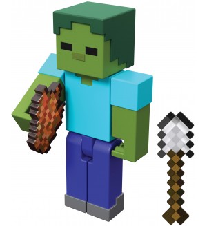 Фигурка Minecraft - Zombie, with Iron Shovel and Rotten Flesh