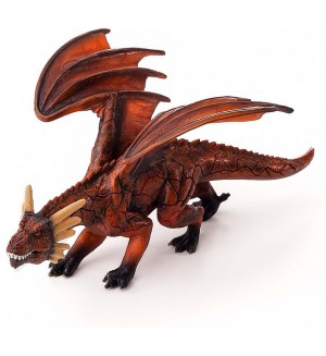 Фигурка Mojo Fantasy&Figurines - Огнен дракон с подвижна челюст