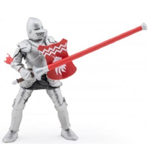 Фигурка Papo The Medieval Era - Рицар с червено копие